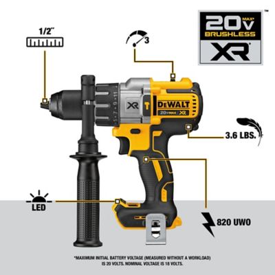 Image showing  Cordless 20V Max Brushless XR Premium Hammer Drill/Impact Driver Combo Tool Kit, 4.0 Ah, 2 pc.