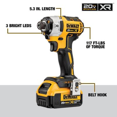 Image showing  Cordless 20V Max Brushless XR Premium Hammer Drill/Impact Driver Combo Tool Kit, 5.0 Ah, 2 pc.