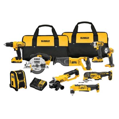 DEWALT Cordless 20V Max Lithium-Ion Combo Tool Kit, 9 pc.