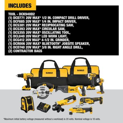Image showing  Cordless 20V Max Lithium-Ion Combo Tool Kit, 9 pc.