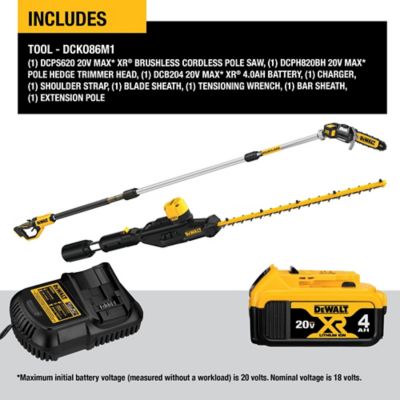 Image showing  8 in. 20V Cordless Pole Saw and Pole Hedge Trimmer Combo Kit, Battery and Charger Included