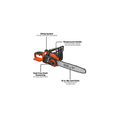 Black & Decker 40V MAX Cordless 12 in. Chainsaw - LCS1240 