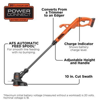 Image showing  LST201 10 in. 20V MAX Straight Shaft Cordless String Trimmer/Edger, Battery and Charger Included