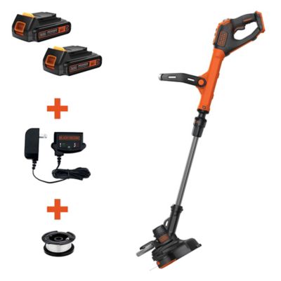 Black & LSTE525 in. Cordless 20V MAX Lithium EASYFEED String Trimmer/Edger Kit at Tractor Supply Co.