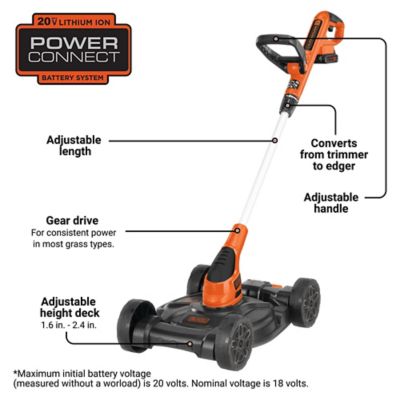 Image showing  12 in. 20V Cordless Electric Push Lawn Mower/Trimmer Kit