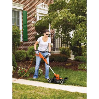 Image showing  12 in. 6.5A Corded Electric Push Lawn Mower/Trimmer Kit