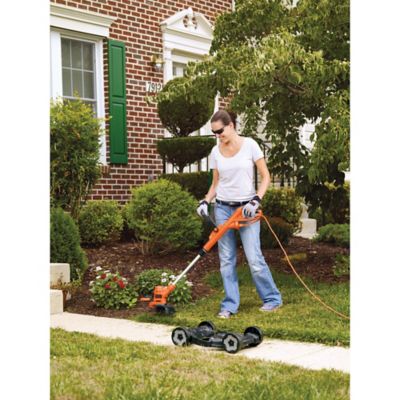 Image showing  12 in. 6.5A Corded Electric Push Lawn Mower/Trimmer Kit