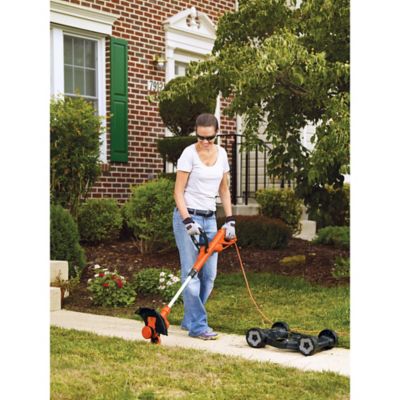 Image showing  12 in. 6.5A Corded Electric Push Lawn Mower/Trimmer Kit
