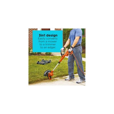 Image showing 6 th Black & Decker 12 in. 6.5A Corded Electric Push Lawn Mower/Trimmer Kit