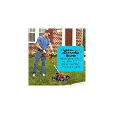 Image showing 9 th Black & Decker 12 in. 6.5A Corded Electric Push Lawn Mower/Trimmer Kit