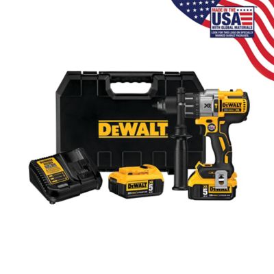 DeWALT DCD996P2 Cordless 20V MAX XR Brushless 3-Speed Hammerdrill/Driver Kit, 1/2 in., 5.0 Ah