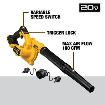 Image showing  100 CFM 20V Max Cordless Handheld Leaf Blower, Battery and Charger Included