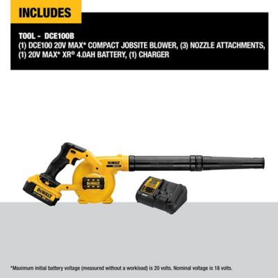 Image showing 5 th DEWALT 100 CFM 20V Max Cordless Handheld Leaf Blower, Battery and Charger Included