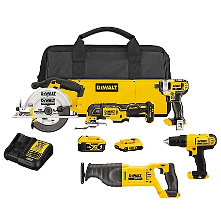20-Volt Cordless 2-Tool Combo Kit, 1/2 In. Drill + 6-1/2 In. Circular Saw,  (2) Batteries