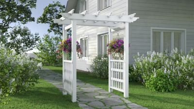 Vita 63 in. x 46 in. x 91 in. Springport Vinyl Arbor, White