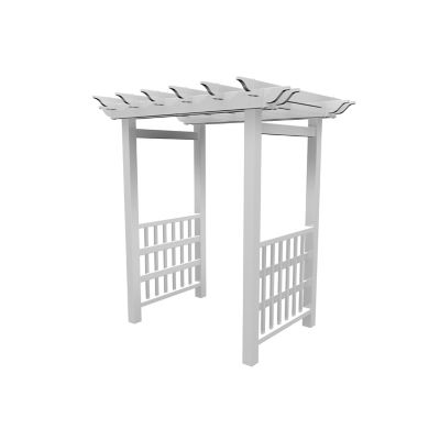 Image showing  63 in. x 46 in. x 91 in. Springport Vinyl Arbor, White