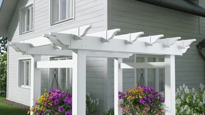 Image showing  63 in. x 46 in. x 91 in. Springport Vinyl Arbor, White