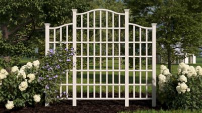 Vita 107 in. x 95 in. Regency Vinyl Trellis, White