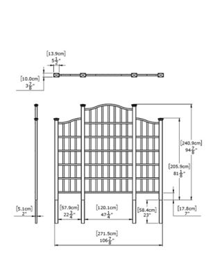 Image showing  107 in. x 95 in. Regency Vinyl Trellis, White