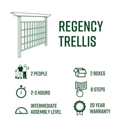 Image showing 5 th Vita 107 in. x 95 in. Regency Vinyl Trellis, White