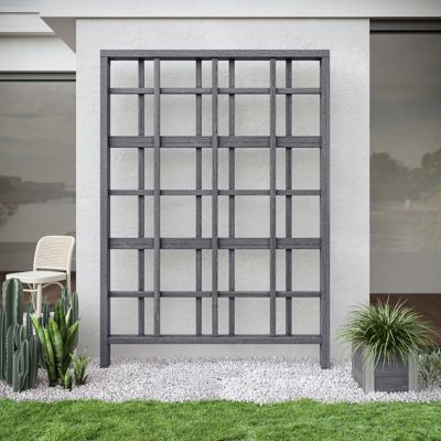 Vita 60 in. x 60 in. Urbana Modern Trellis, Slate Gray