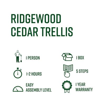 Image showing 5 th Vita 34 in. x 73 in. Ridgewood Cedar Trellis