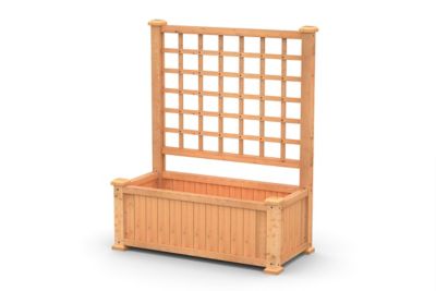 Vita 3 cu. ft. Rosewood Cedar Planter with Trellis, 48 in. x 19 in. x 47 in.