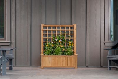 Image showing  3 cu. ft. Rosewood Cedar Planter with Trellis, 48 in. x 19 in. x 47 in.