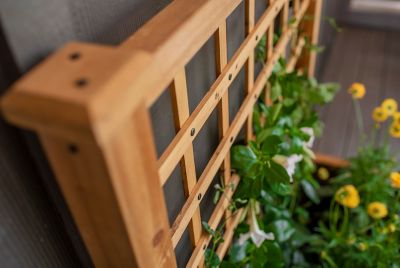 Image showing 6 th Vita 3 cu. ft. Rosewood Cedar Planter with Trellis, 48 x 19 x 47in.