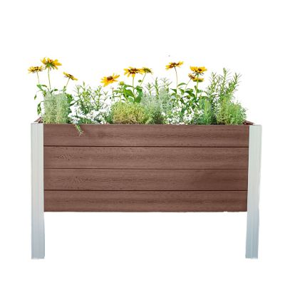 Vita Urbana Greens Vinyl Elevated Garden, 38.38 in. x 15.5 in. x 23 in., Espresso Brown