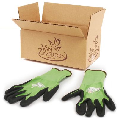 Van Zyverden VZ Logo Gardening Gloves, 3 Pair, Green/Orange