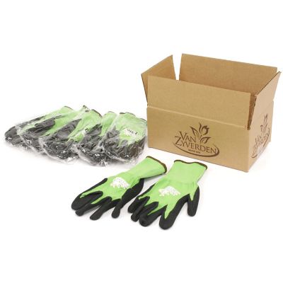 Van Zyverden VZ Logo Gardening Gloves, 6 Pair, Green/Orange