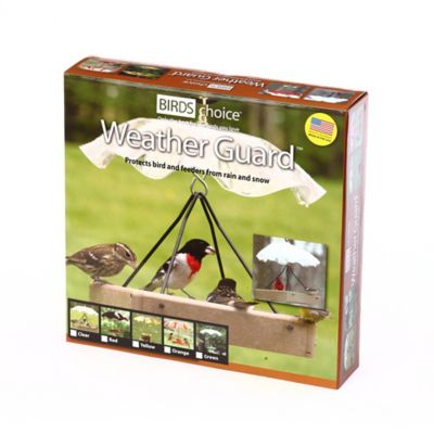 Image showing  Weather Guard Protective Cover for Hanging Bird Feeders, Red