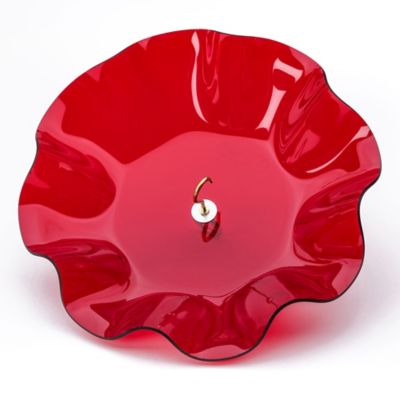 Image showing  Weather Guard Protective Cover for Hanging Bird Feeders, Red