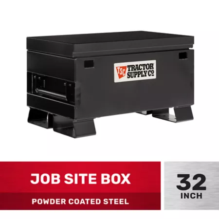 Tractor Supply 19 in x 32 in x 19 in Steel Jobsite Box Universal Storage Chest Jobsite Boxes