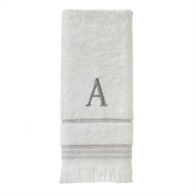 Image showing  Casual Monogram A Hand Towel Set, White, 2 pc.