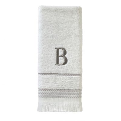 Image showing  Casual Monogram B Hand Towel Set, White, 2 pc.
