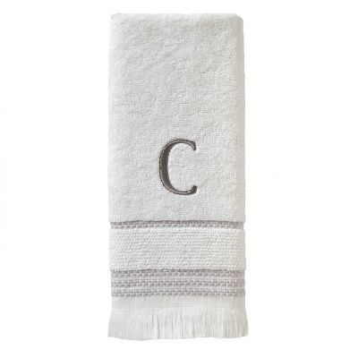 Image showing  Casual Monogram C Hand Towel Set, White, 2 pc.