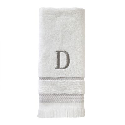 Image showing  Casual Monogram D Hand Towel Set, White, 2 pc.