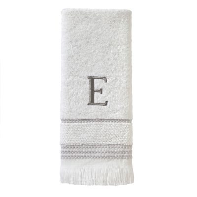 Image showing  Casual Monogram E Hand Towel Set, White, 2 pc.