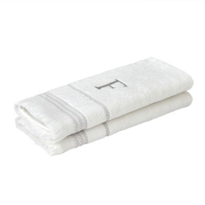 Image showing  Casual Monogram F Hand Towel Set, White, 2 pc.