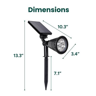 Image showing 5 th Techko Outdoor Solar Spotlights for Garden Trees, 2-Pack