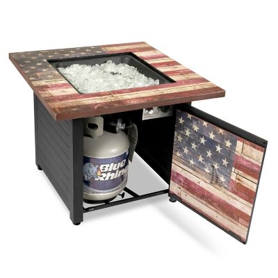 Image showing  30 in. x 30 in. The Liberty Cement Resin Mantel, UV Printed Rustic American Flag