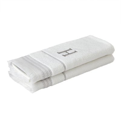 Image showing  Casual Monogram H Hand Towel Set, White, 2 pc.
