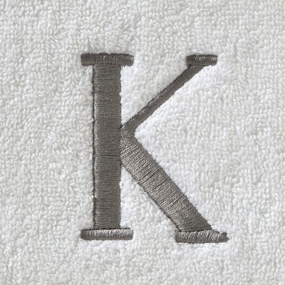 Image showing  Casual Monogram K Hand Towel Set, White, 2 pc.
