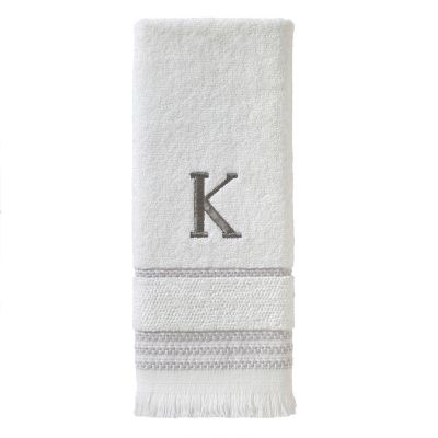 Image showing  Casual Monogram K Hand Towel Set, White, 2 pc.