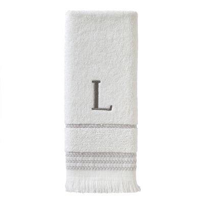 Image showing  Casual Monogram L Hand Towel Set, White, 2 pc.