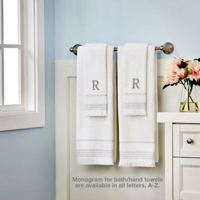 Image showing  Casual Monogram N Hand Towel Set, White, 2 pc.