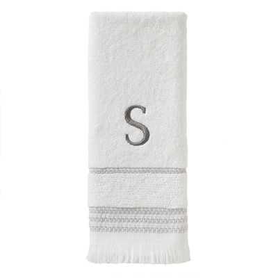 Image showing 2 th SKL Home Casual Monogram S Hand Towel Set, White, 2 pc.