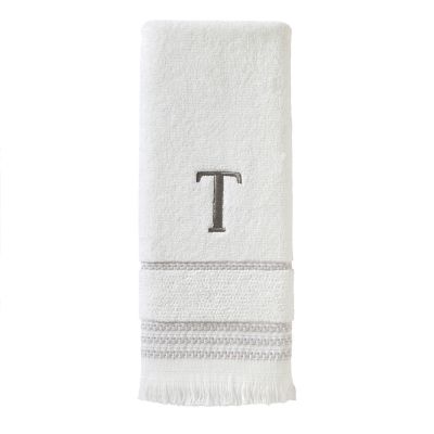 Image showing  Casual Monogram T Hand Towel Set, White, 2 pc.